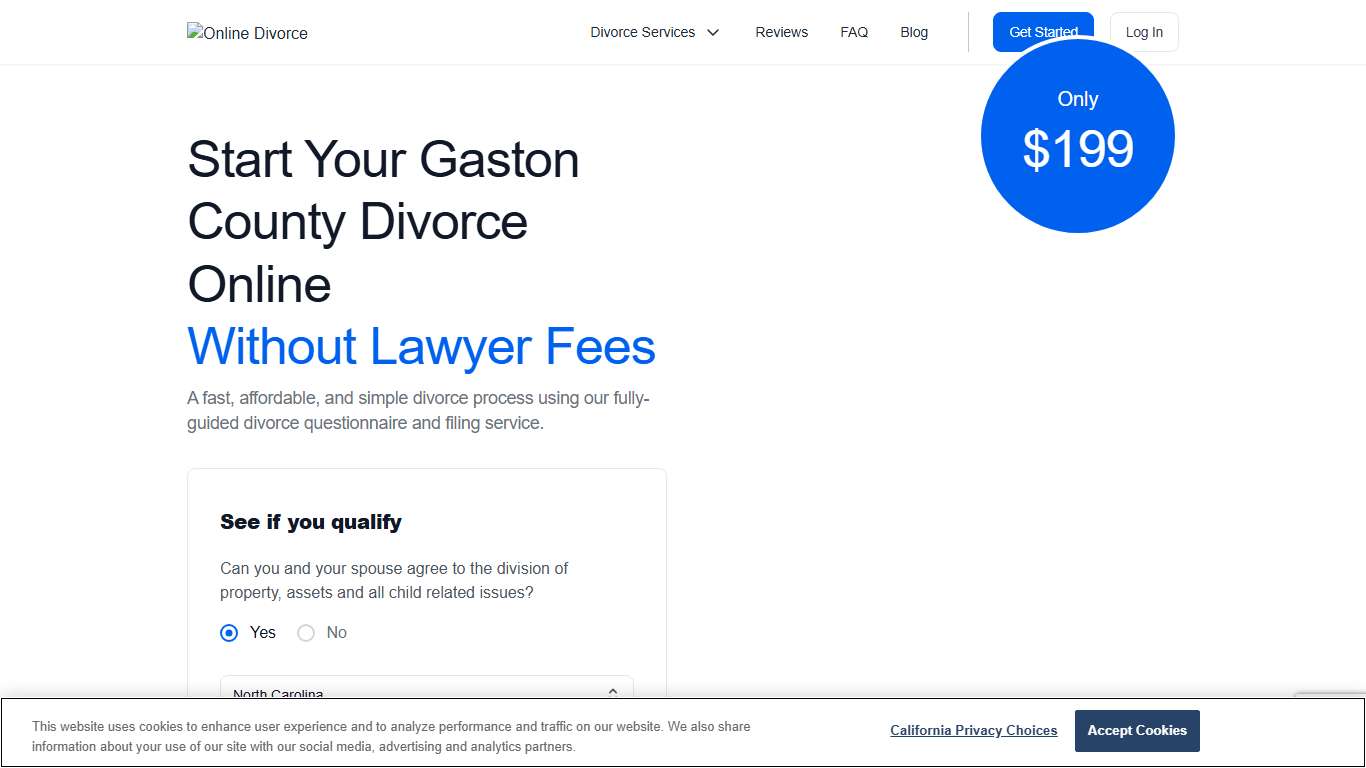 Gaston County, NC Divorce Court Info & Filing Online Divorce