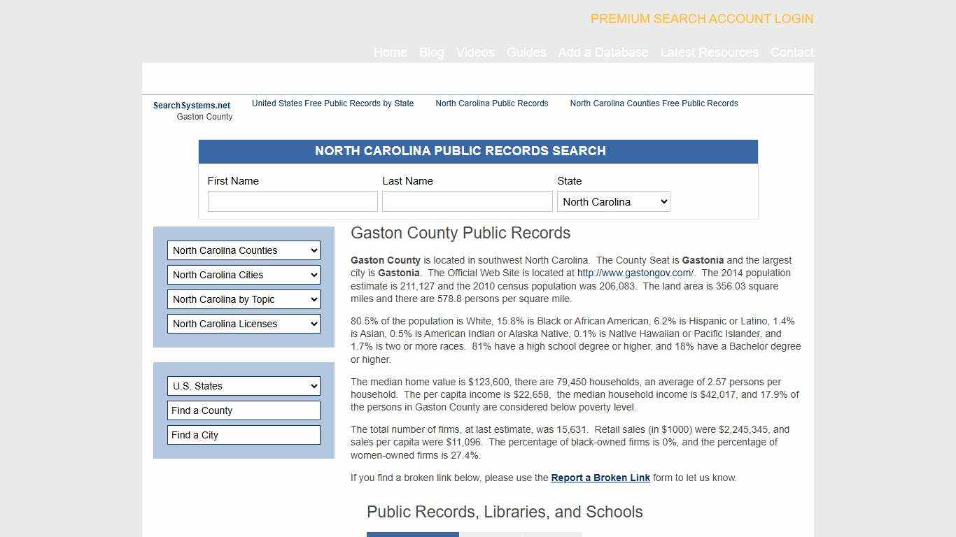 Gaston County Criminal and Public Records